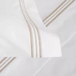 New ⌛ Frette Triplo Popeline Boudoir Sham White/savage Beige 😍 -Deals Frette Store unnamed file 1001