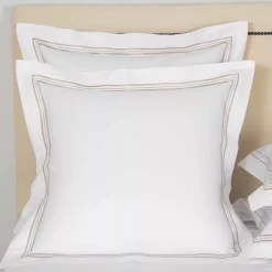 Best Pirce ❤️ Frette Triplo Popeline Euro Sham White/savage Beige 🎁 -Deals Frette Store unnamed file 1025