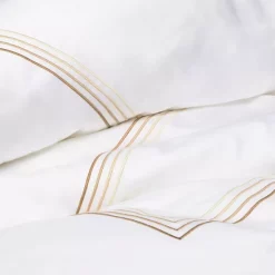 Promo 👏 Frette Cruise Duvet Cover, Full/Queen - 100% Exclusive White/beige 🎉 -Deals Frette Store unnamed file 162