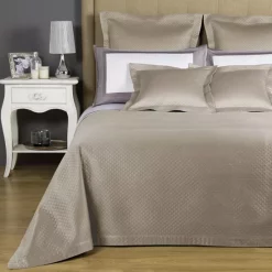 Deals ❤️ Frette Melody Bedspread, King - 100% Exclusive Pearl Gray 🧨