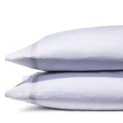 Hot Sale 🌟 Frette Chevron Embroidered King Pillowcase, Pair White/ash 👏