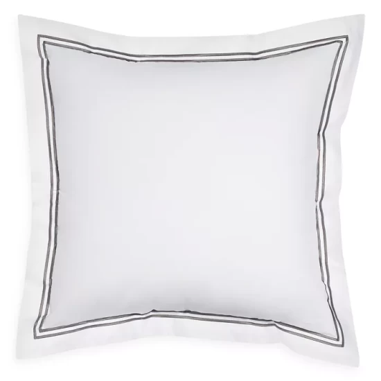 Brand new โจ Frette Classic Euro Sham White/gray ๐งจ 3 Brand new โจ Frette Classic Euro Sham White/gray ๐งจ