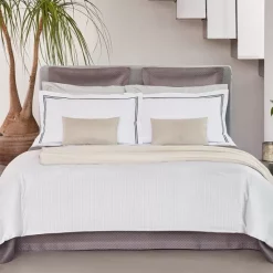 New 🌟 Frette Pinstripe Bedding Collection Light Gray/lead Gray 🧨
