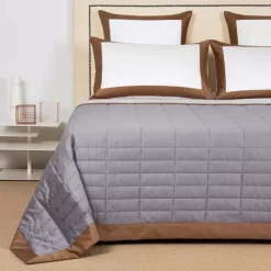 New 💯 Frette Rectangular Quilt Dark Orange/slate Gray 🔔 -Deals Frette Store unnamed file 530