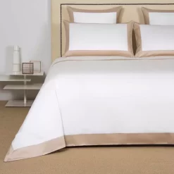 Best deal 🛒 Frette Bold Duvet Cover, Queen Milk/savage Beige 👏