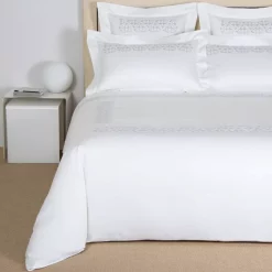 Top 10 😍 Frette Ornate Medallion Embroidered Bedding Collection Milk/light Azure 🎉