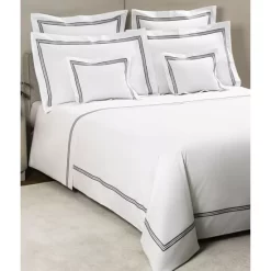 Discount 😍 Frette Triplo Poplin Bedding Collection White/savage Beige ❤️
