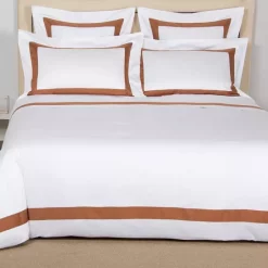 Discount 👍 Frette Bicolore King Sham, King White/powder Pink ✔️ -Deals Frette Store unnamed file 671
