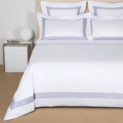 Cheapest 👍 Frette Bicolore King Sham, King White/light Azure 🎉