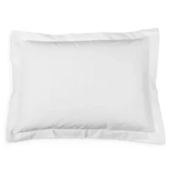 New ⌛ Frette Checkered Sateen King Sham, Pair White ⭐