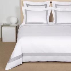 Best deal ❤️ Frette Bicolore Duvet Cover, Queen White/light Azure 🔔 -Deals Frette Store unnamed file 857