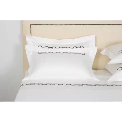 Best deal 🔔 Frette Links Embroidery Sham, King Chestnut/white 🤩