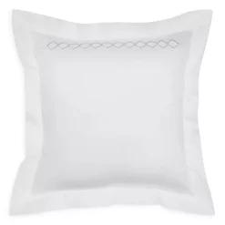 Budget ✔️ Frette Losanga Euro Sham - 100% Exclusive White/grey ✔️