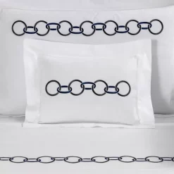 Discount 😉 Frette Links Embroidery Cotton Boudoir Sham Storm Grey 🔥