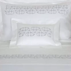 Promo 😉 Frette Ornate Medallion Embroidered Boudoir Sham Milk/light Azure ✨